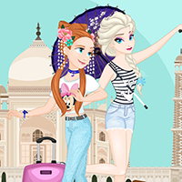 Free online html5 games - Frozen Sisters Asia Travel game 