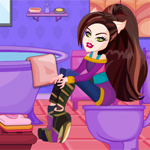 Free online html5 games - Clawdeen Wolf Toilet Decor game 