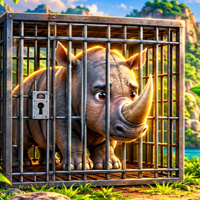 Free online html5 escape games - Rescue the Caged Rhino