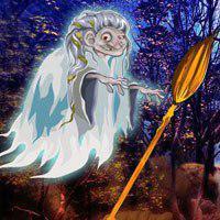 Free online html5 games - Witch Broom Stick Forest Escape game 