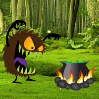 Free online html5 games - Monster Magical Forest Escape game 