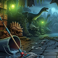 Free online html5 games - Dino Theme Park Janitor Escape game 